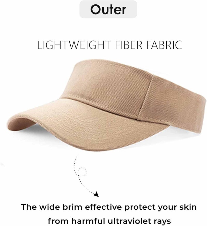AZJ Store Sun Visor Hats for Women Men Adjustable UV Protection Outdoor Sports Golf Running Sun Caps - Image 2